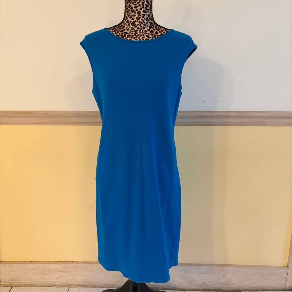 Tommy Bahama Reversible Blue Striped Sleeveless Knit Sheath Dress Beach Cover Up